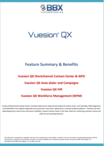 Vuesion QX Feature Summary
